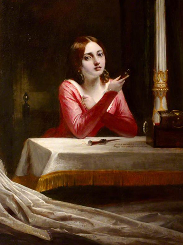 1852 charles robert leslie a lady contemplating suicide juliet from