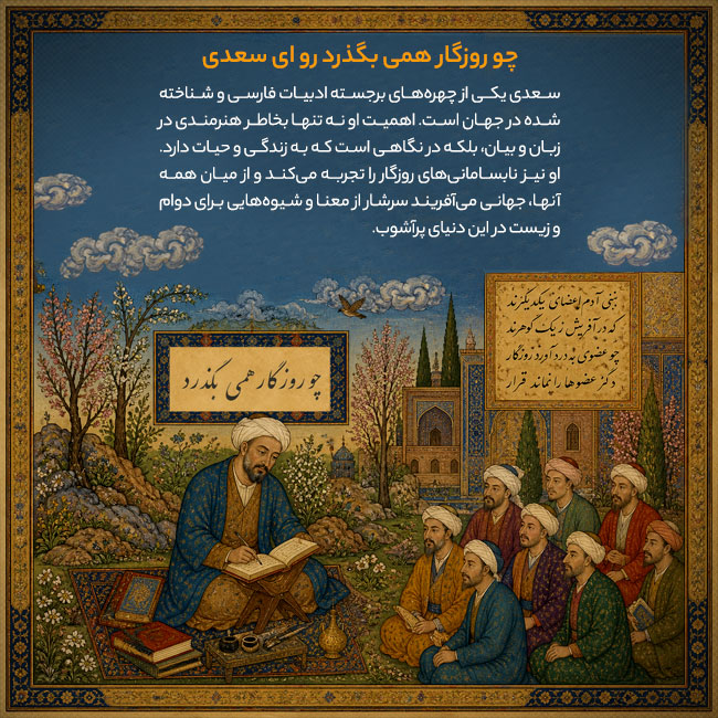 چو روزگار همی بگذرد رو ای سعدی